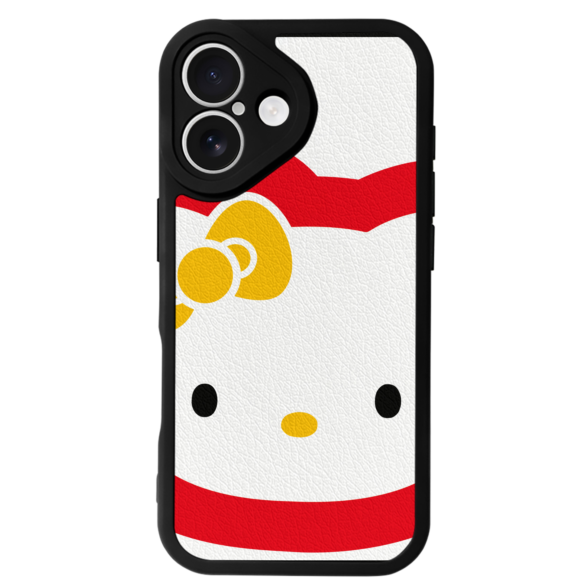 （画像用） Hello Kitty ハローキティ 【iPhone 16シリーズ対応】シリコンスマホケース（レザー調） 材質：シリコン